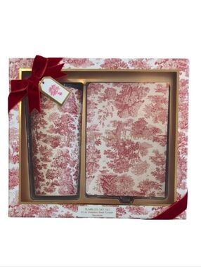 French Connection Red and White Toile Tumbler and Notebook Gift Set